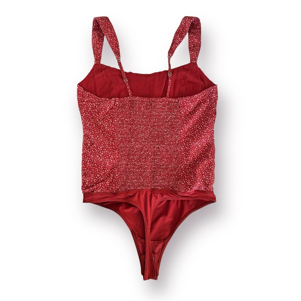 🛍️SALE🛍️ Abercrombie & Fitch Women’s Red & White Dots Tank Bodysuit - Picture 3 of 8